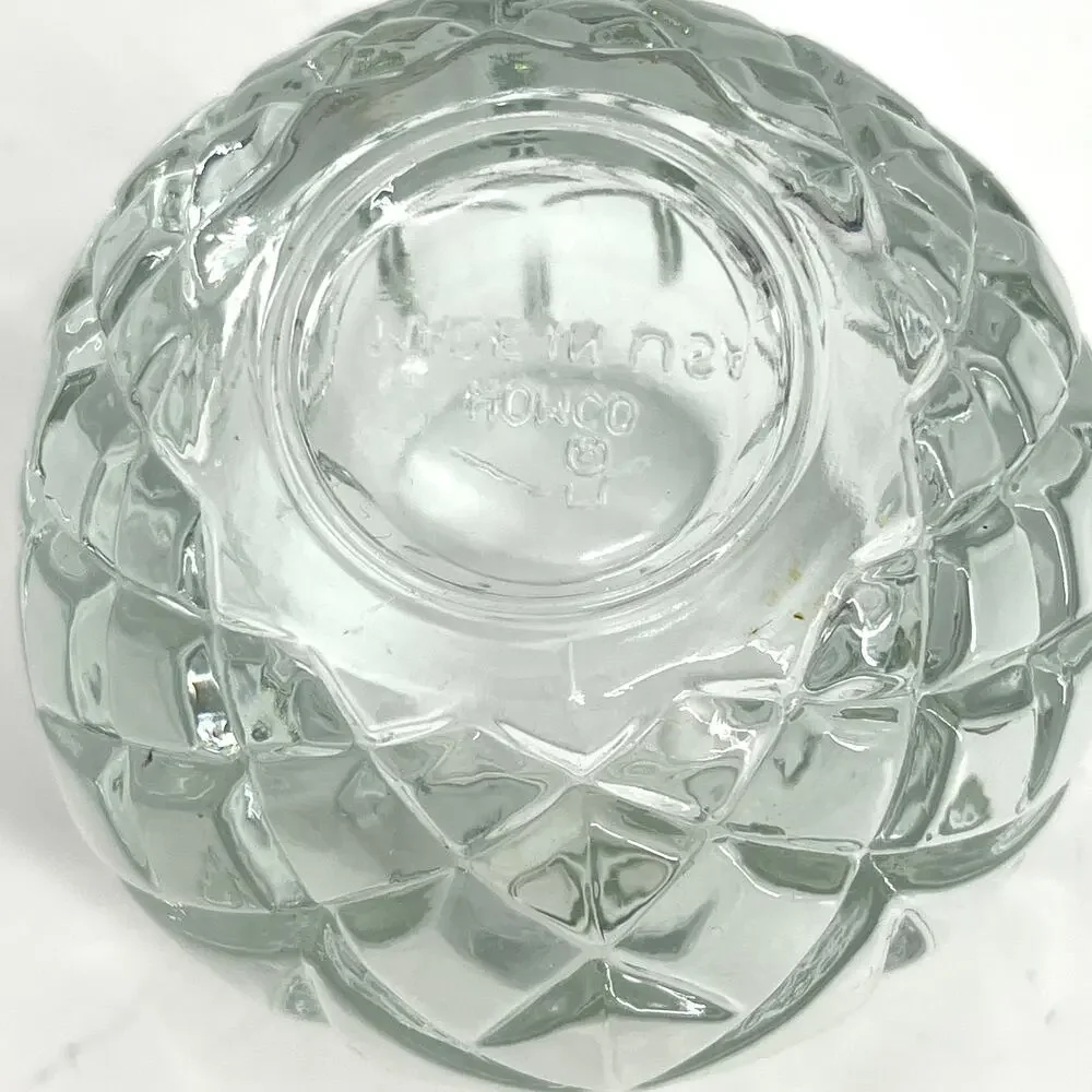 Vintage 70s Homeco USA Small Votive Holder Crystal Cut Glass 3